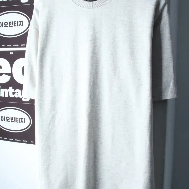 (L-XL) 뉴웨이브 반팔 티셔츠 멜란지 화이트 무지 스웻-H37798