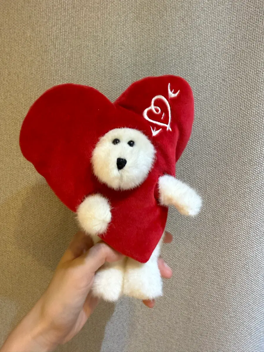 보이즈베어 하트 옷 화이트 빈티지 인형
