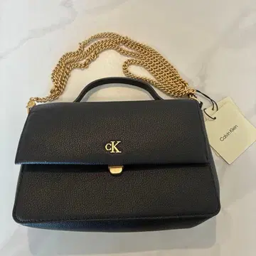 cK 블랙 숄더백 골드 체인
