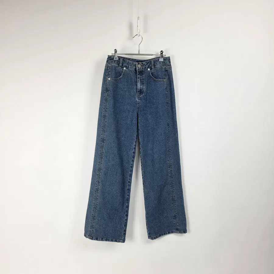 플라스틱 아일랜드 중청 절개 와이드 데님 팬츠 여 28인치 260827