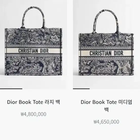 디올 북토트 뜨왈 드 주이 라지백 네이비