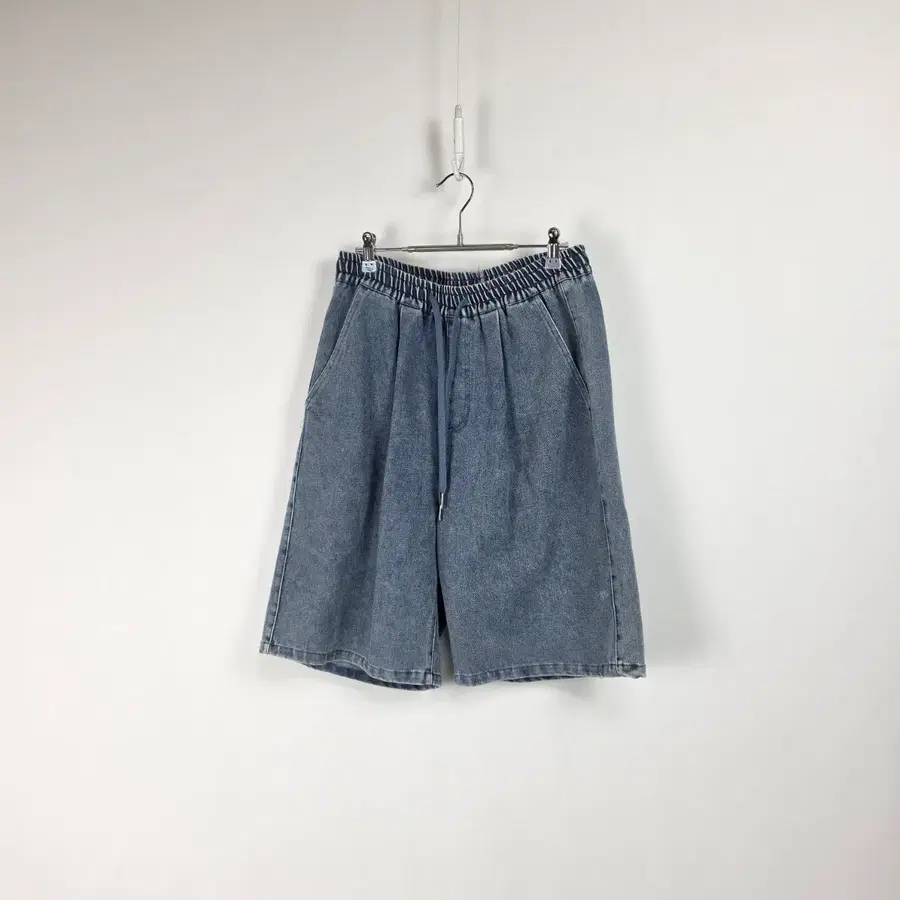 원턱 연청 밴딩 버뮤다 와이드 데님 팬츠 남 30-32 인치 260827
