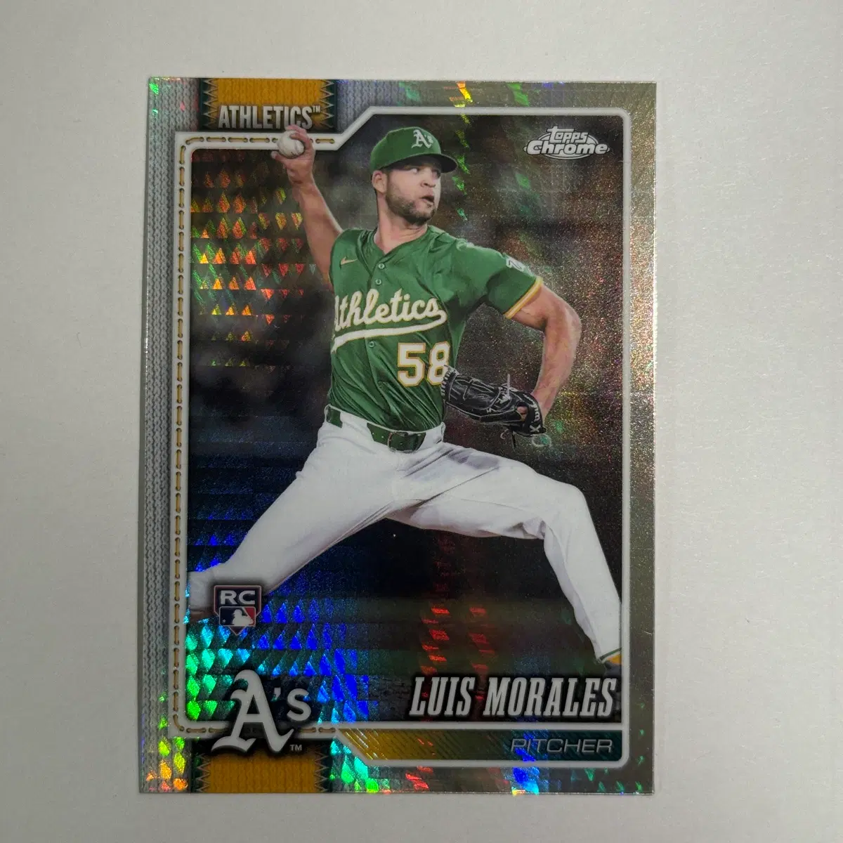 [루키] 에슬레틱스 루이스 모랄레스 루키 펄사 탑스크롬 MLB 야구카드