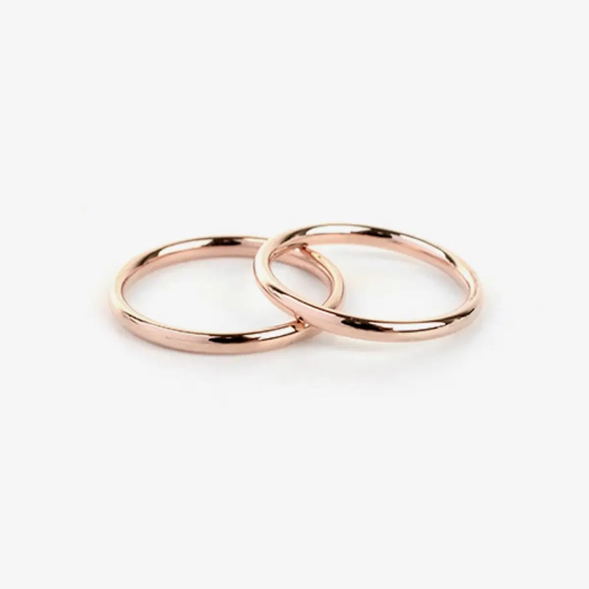 젤루나 써지컬 2mm 레이어드 슬림 유광 라운드 반지 로즈골드