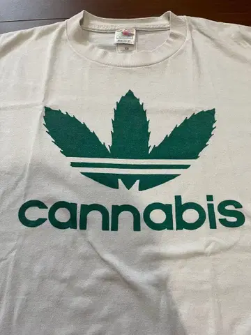 90s cannabis 패러디 T셔츠 화이트 XL