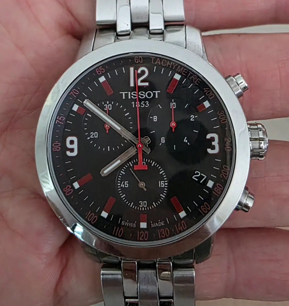 티쏘 (TISSOT) PRC200 리미티드 에디션  크로노그래프 메탈 시계