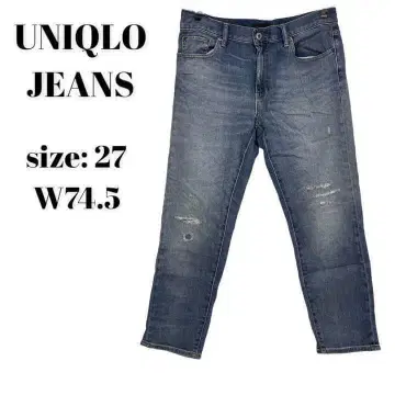유니클로 UNIQLO JEANS 데님 청바지 청바지 데미지 구제 의류