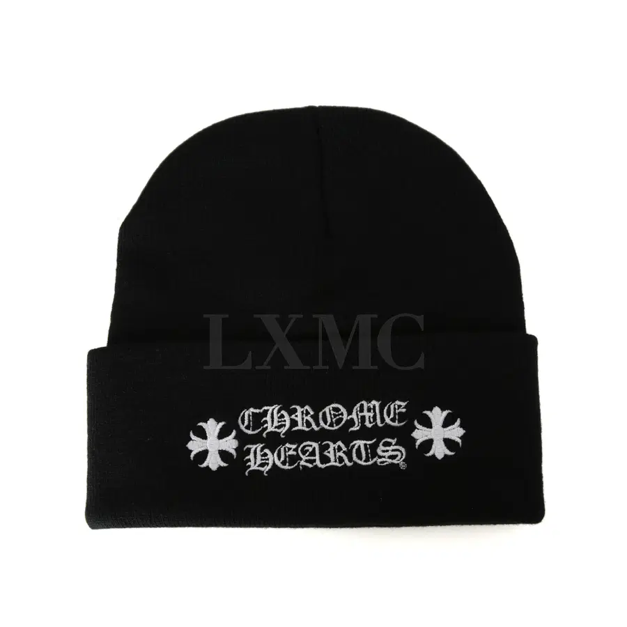 크롬하츠 로고 비니 블랙 모자 레터링 Chrome Hearts embroidered beanie