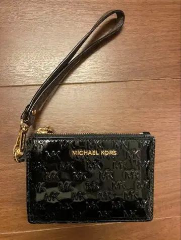 가격 인하 중! MICHAEL KORS 블랙 카드 케이스 코인 케이스 에나멜