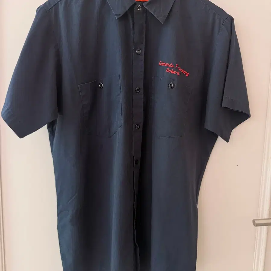 디키즈(Dickies) 네이비 자수 반팔셔츠 S/S