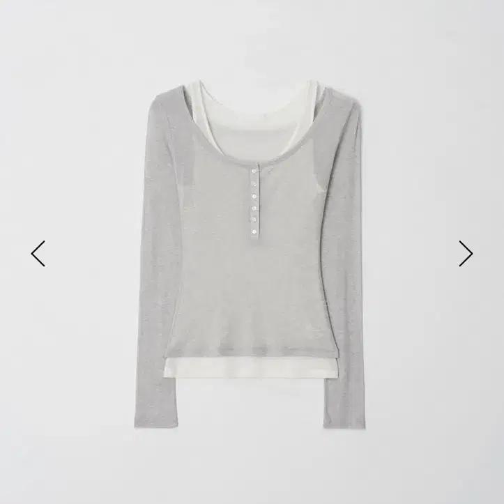 leeds 리즈 baby button layered tee 멜란지 새상품