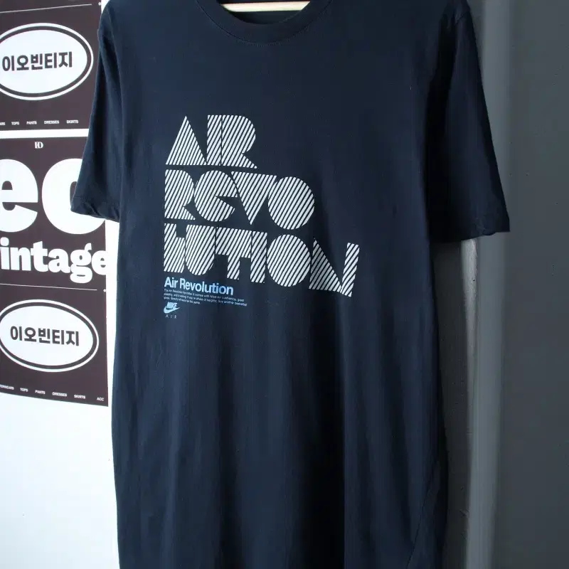 (L-XL) 나이키 반팔 티셔츠 빅로고 레터링 네이비 올드스쿨-H37840