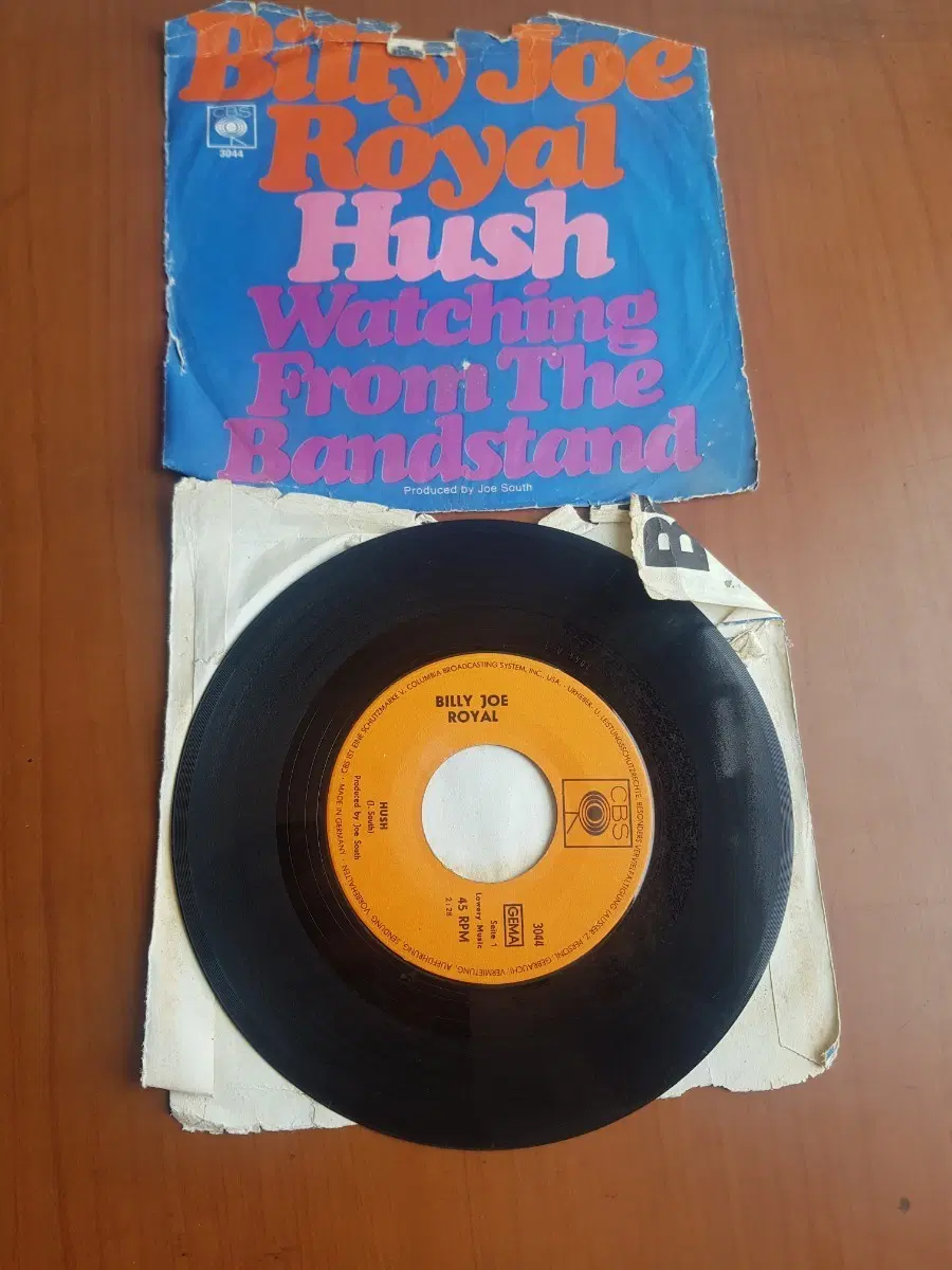 빌리조로얄 Billy Joe Royal: Hush 1967년 독일반 7인치싱글 45rpm 도넛판 바이닐vinyl Deep Purple Hush 원곡