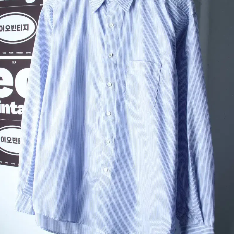 (L-XL) 브라운야드 셔츠 남방 스트라이프 연블루 놈코어-H37856