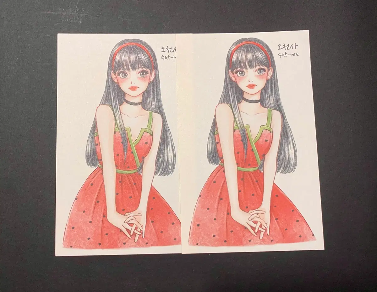 [인스] 오천사 인물 스티커 (수박 소녀)