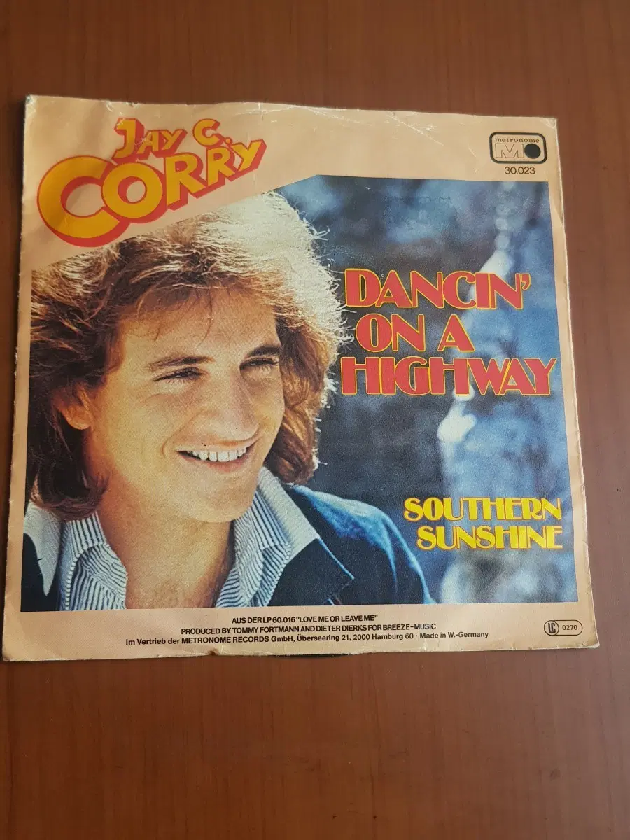 월드뮤직 디스코 Jay C. Corry 독일반 7인치싱글 바이닐vinyl 도넛판
