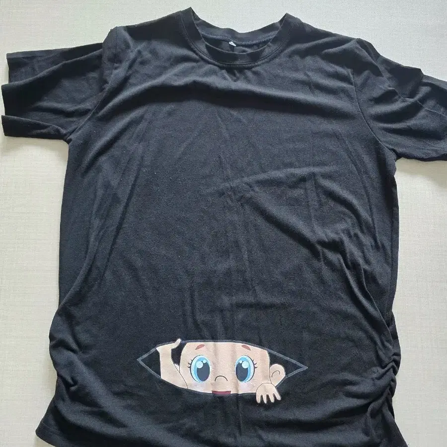 임부복티셔츠(블랙 베이비 프린팅 반팔)