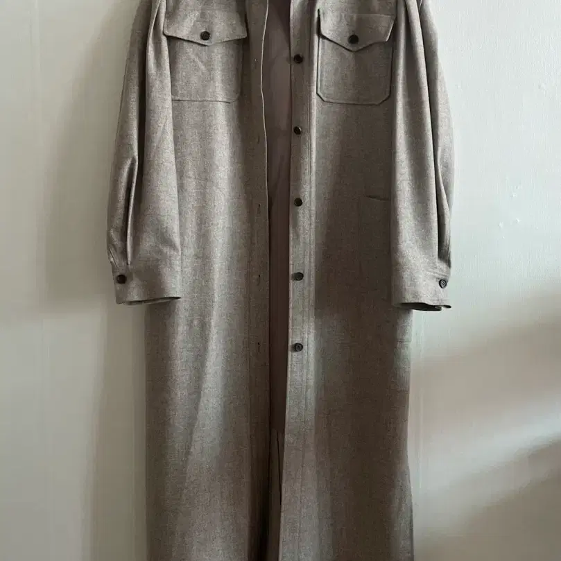 한섬 타임 이태리원단 울 롱 셔츠 재킷