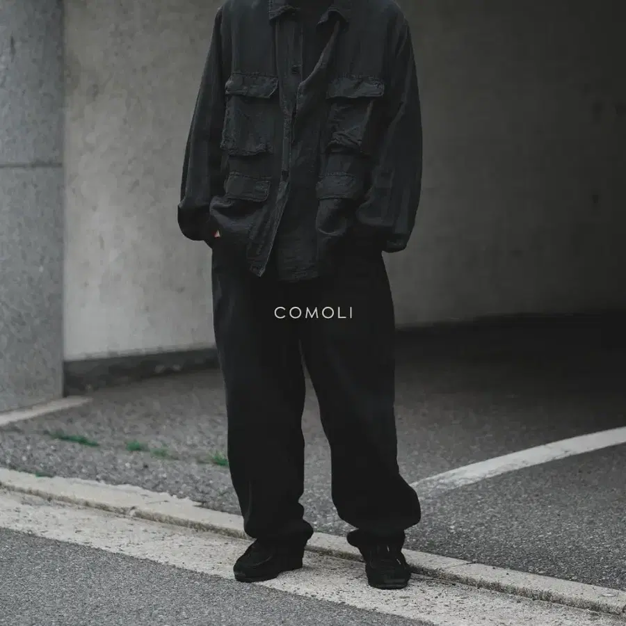 [3] 코모리 comoli 25ss bdu 실크 코튼 페이드 블랙