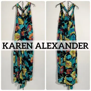 USA제 80s90s KAREN ALEXANDER 보타니컬 원피스