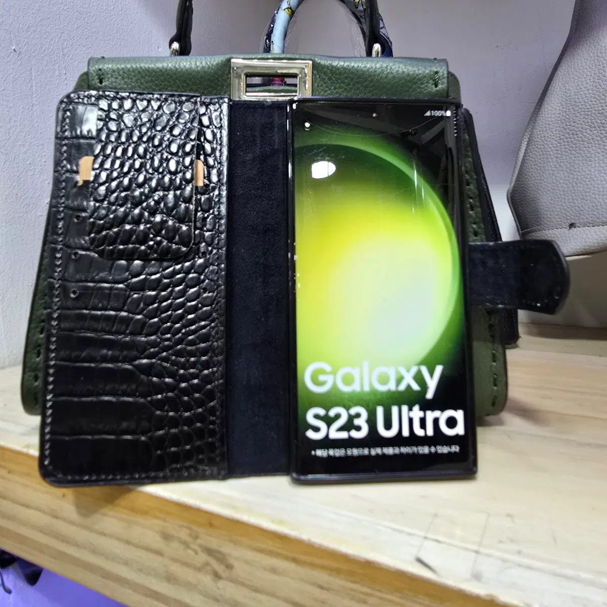 갤럭시 S23Ultra 소가죽 지갑형 핸드폰케이스