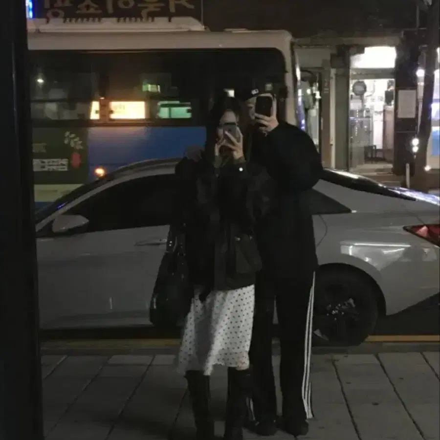 도트 미디스커트 ( 허리 밴딩 )