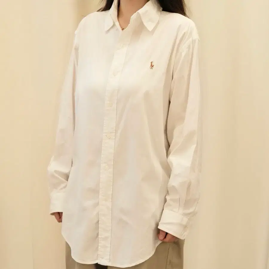 90s 폴로 화이트 빅셔츠 신한 인터내셔널