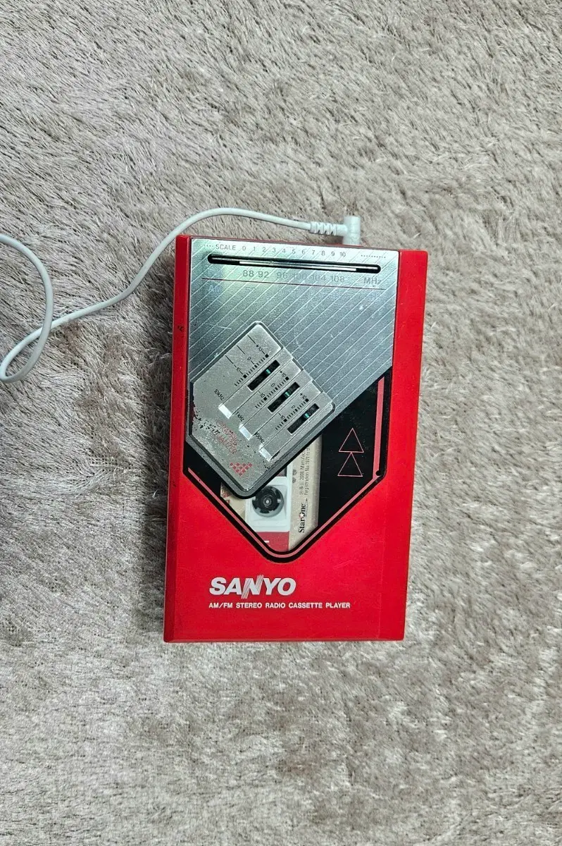 SANYO MGR-778 빈티지 휴대용 카세트, 이어폰 세트