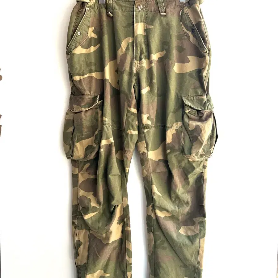 90s Made in HongKong 우드랜드 카모 팬츠 34in
