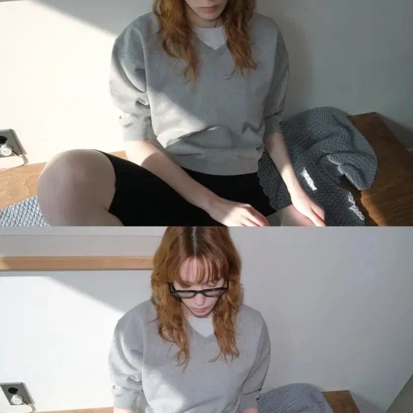 108파운드 half V MTM_ melange gray