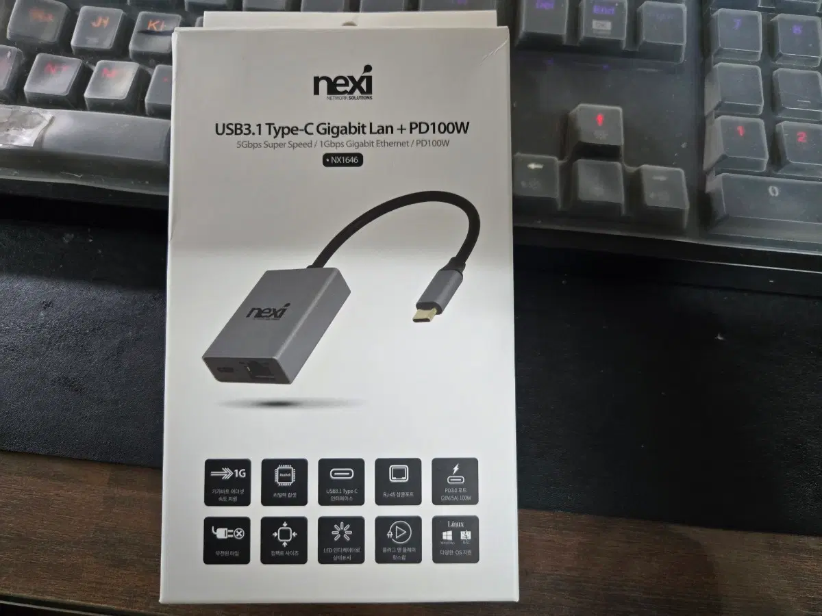 USB 3.1 C 타입 유선 랜카드 노트북 맥북 PD 100W 충전