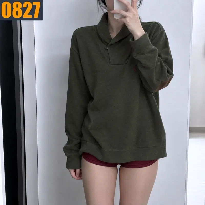 90 POLO 폴로 랄프로렌 카키 숄카라 맨투맨
