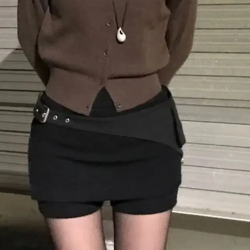 에이블리 보헤미안 니트 미니스커트 양도