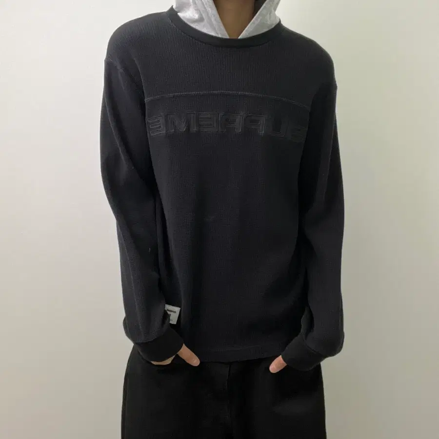 17FW 슈프림 와플 링거 후드티 S