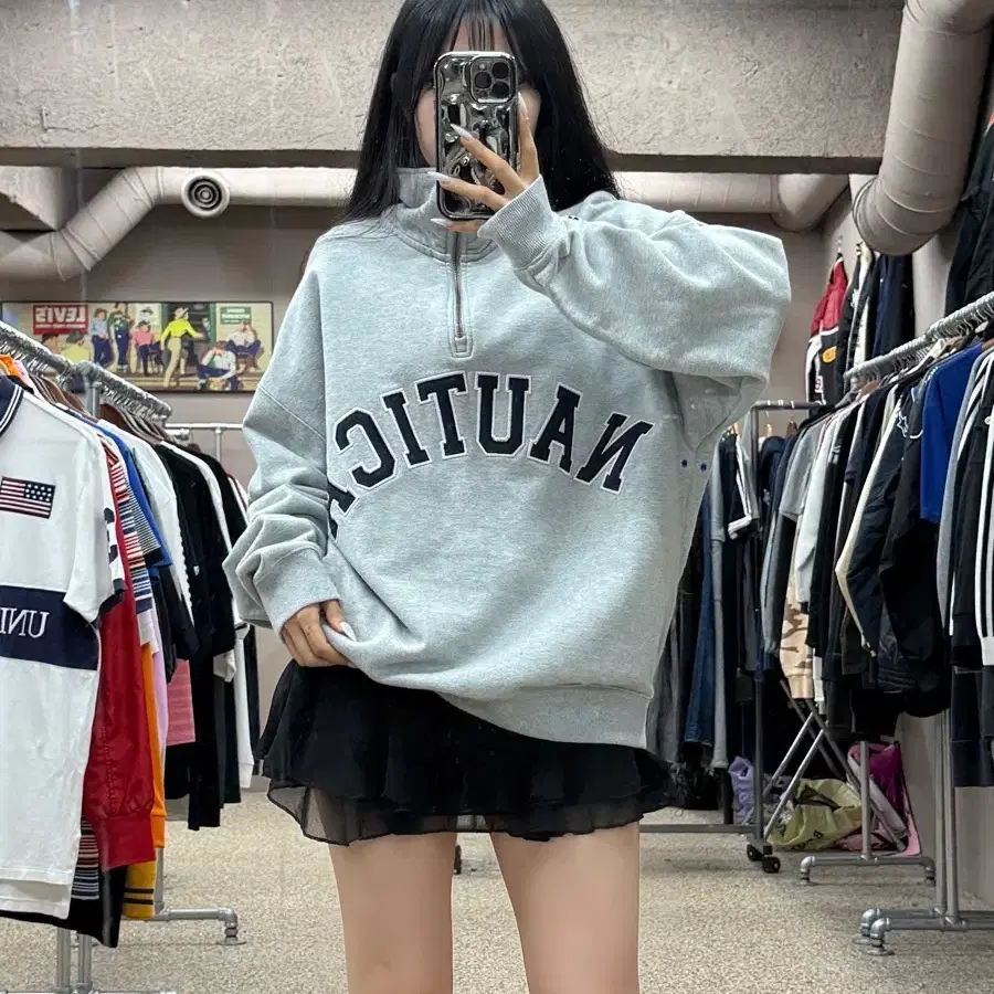 노티카 하프집업 맨투맨 그레이 S267