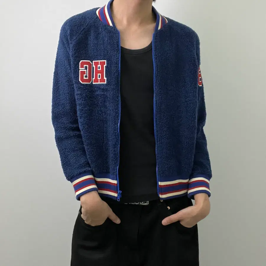 히스테릭 글래머 보아 플리스 집업 바시티 자켓