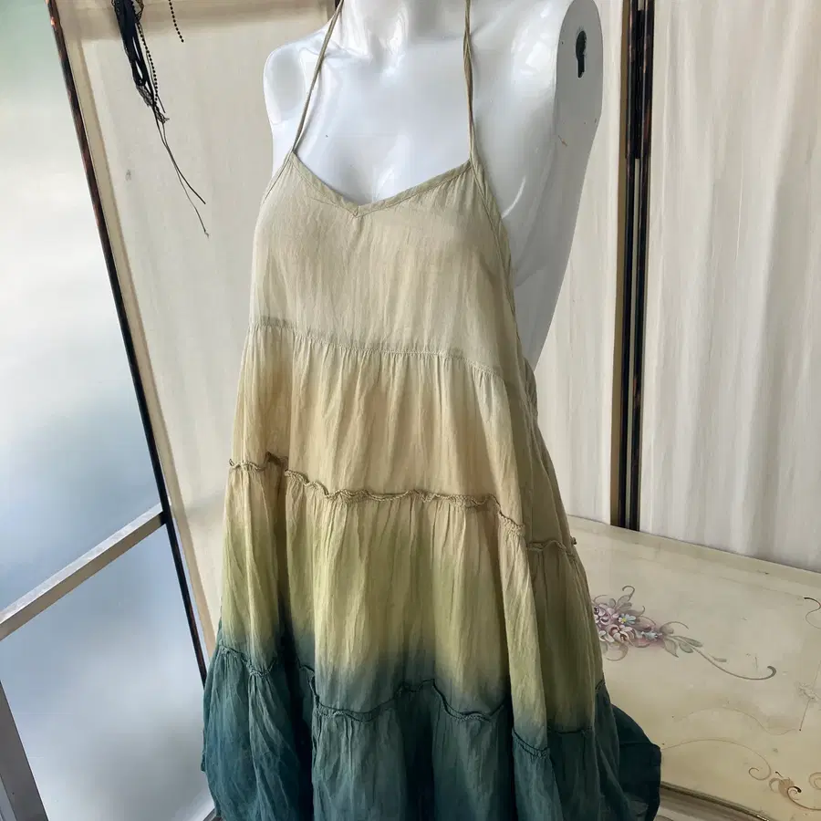 green tea latte halter neck sleeveless