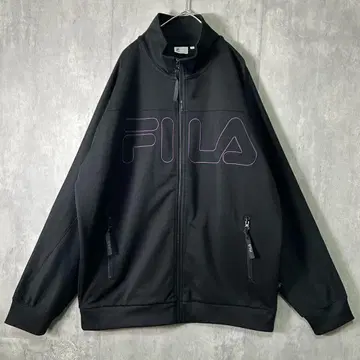 완판템 FILA 헤리티지 트랙 자켓 자수 로고 블랙 L 새상품급