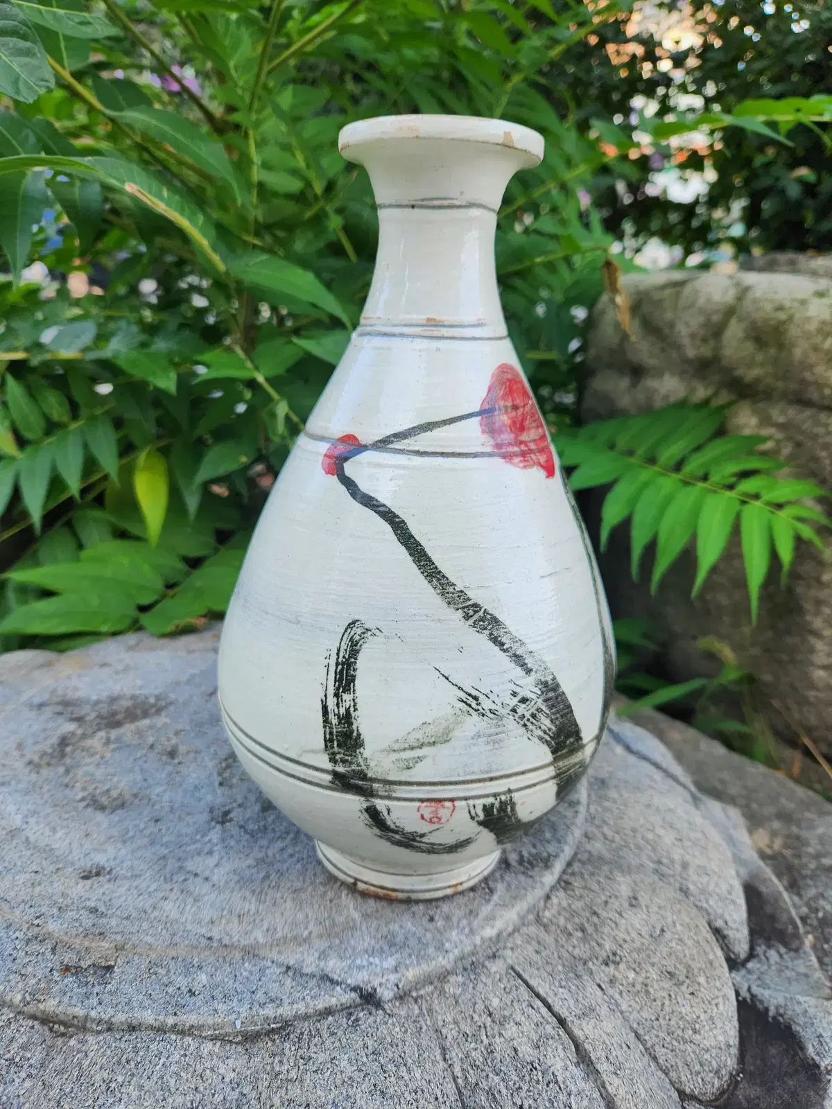 고 중광스님(1935~2002)선화 분청 회청자 주병