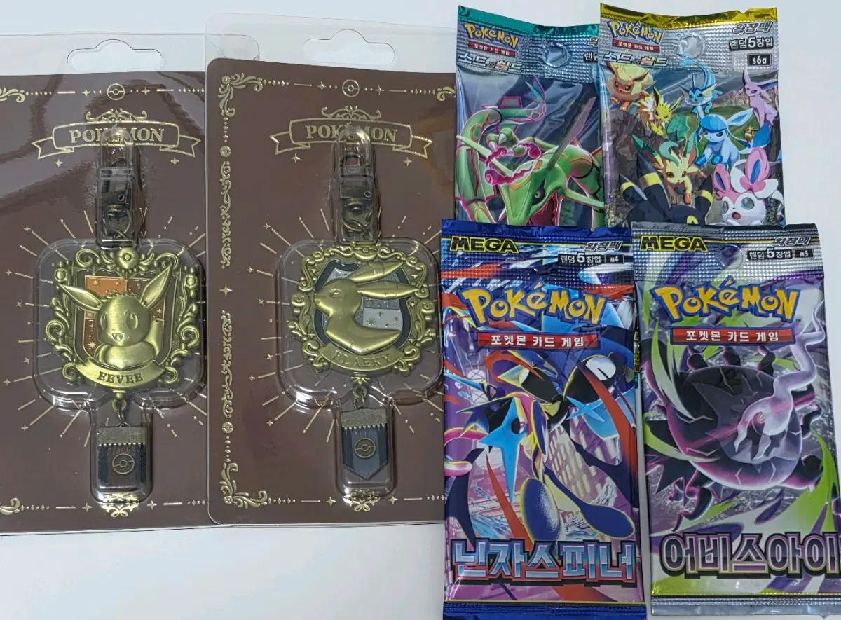 일괄) 포켓몬 굿즈 이브이 블래키 앤틱 메탈 키링 ETERNAL ANTIQUE 이브이히어로즈 창공스트림 카드 닌자스피너 어비스아이