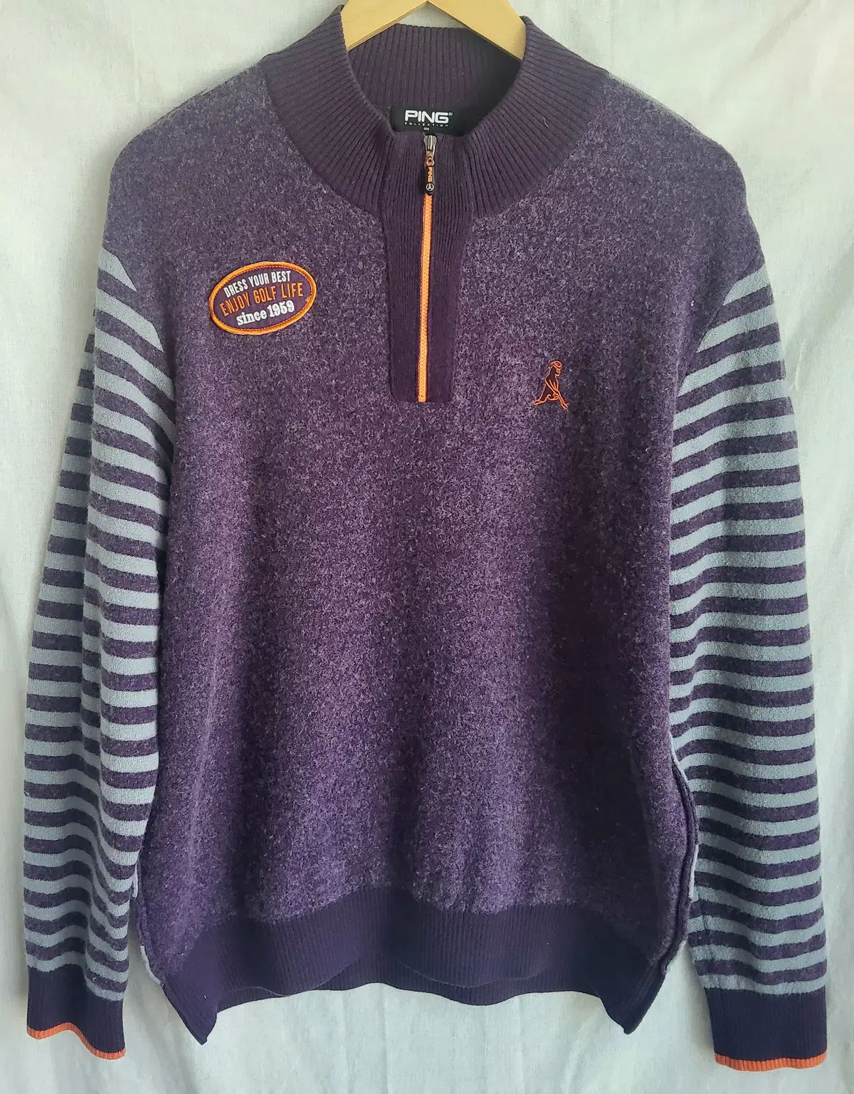핑 골프웨어 울 하프집업 니트 스웨터 남성 L