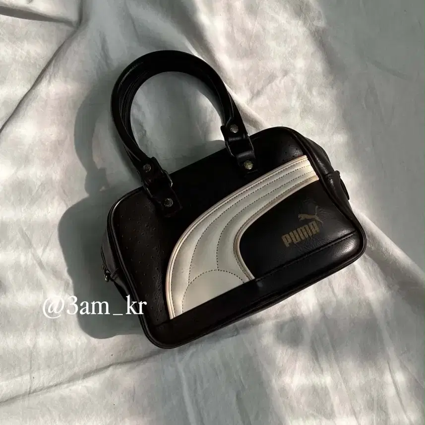 PUMA 푸마 빈티지 초코브라운 미니 보울링백 토트