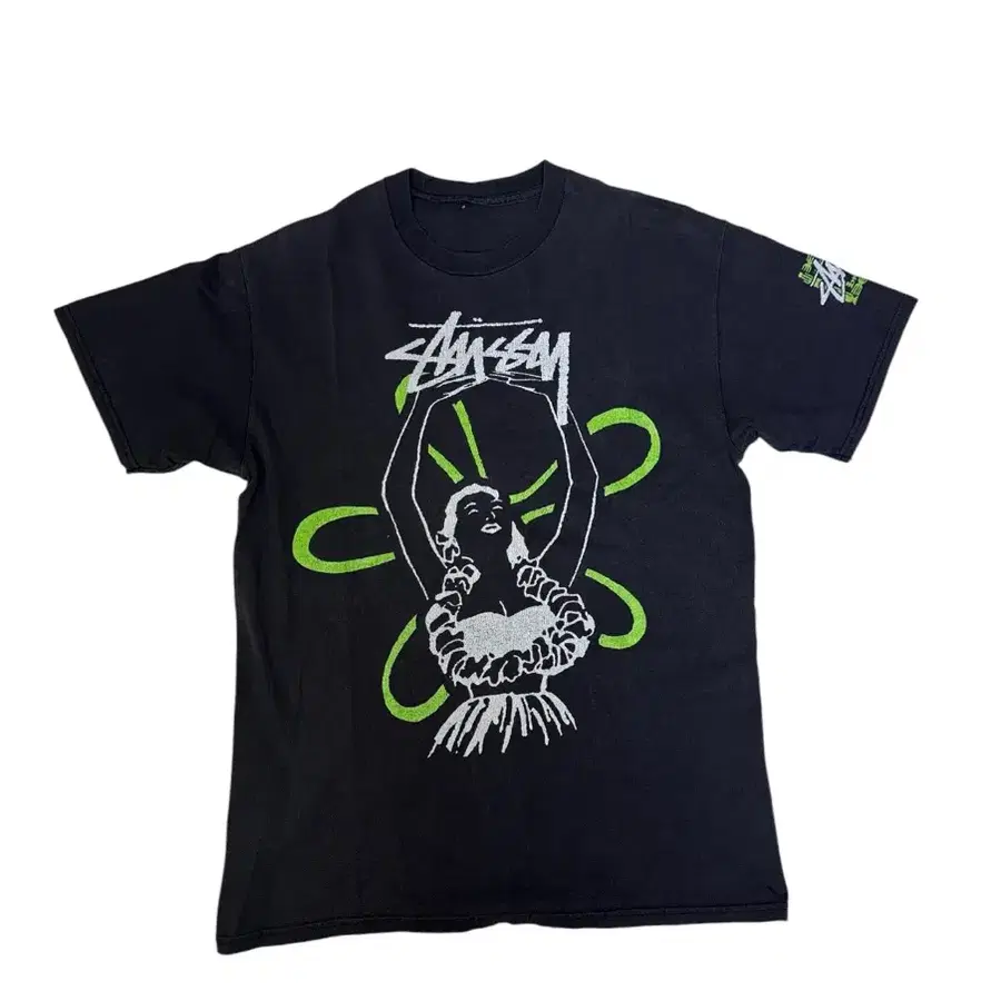 빈티지 00s 스투시 STUSSY 알로하 스컬 그래픽 티셔츠 M
