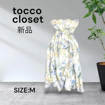 3680 새상품 tocco closet 허리 셔링 스키퍼 꽃무늬 원피스