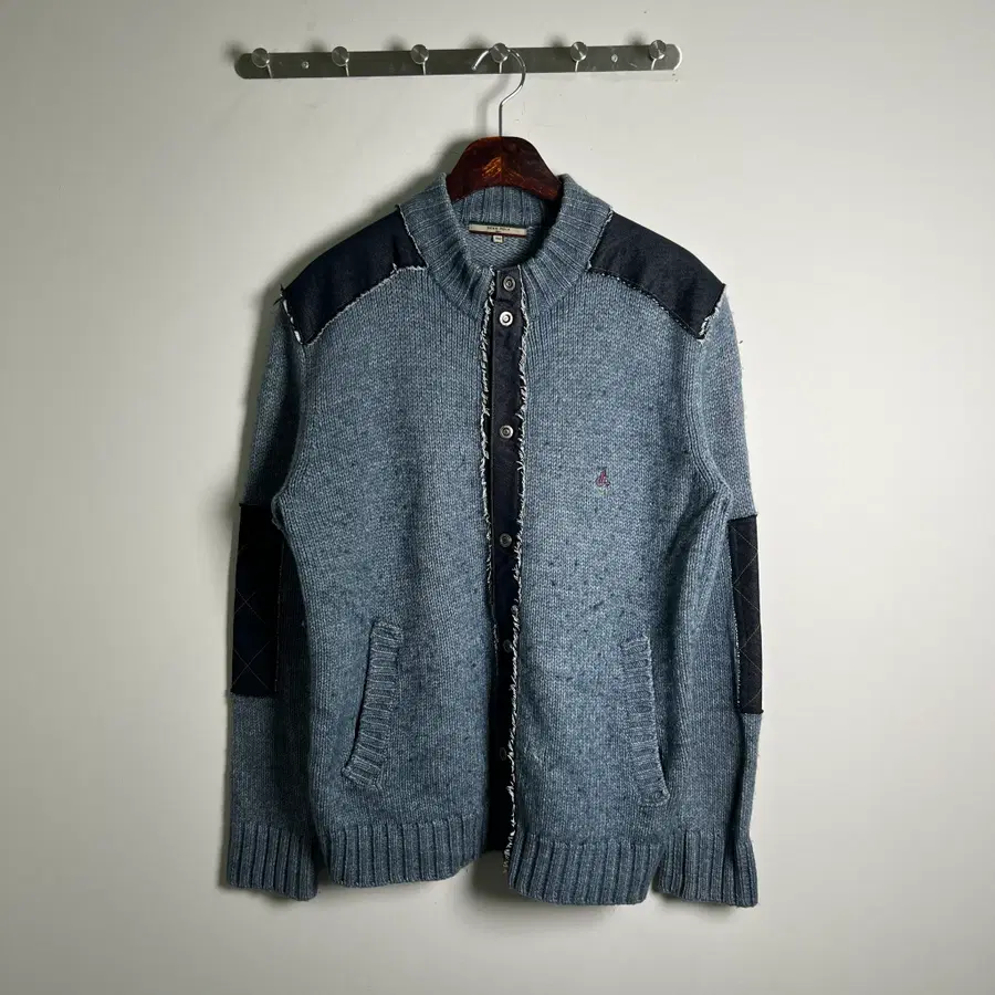 BEANPOLE 빈폴 데님 패치 니트 집업 가디건 자켓 100