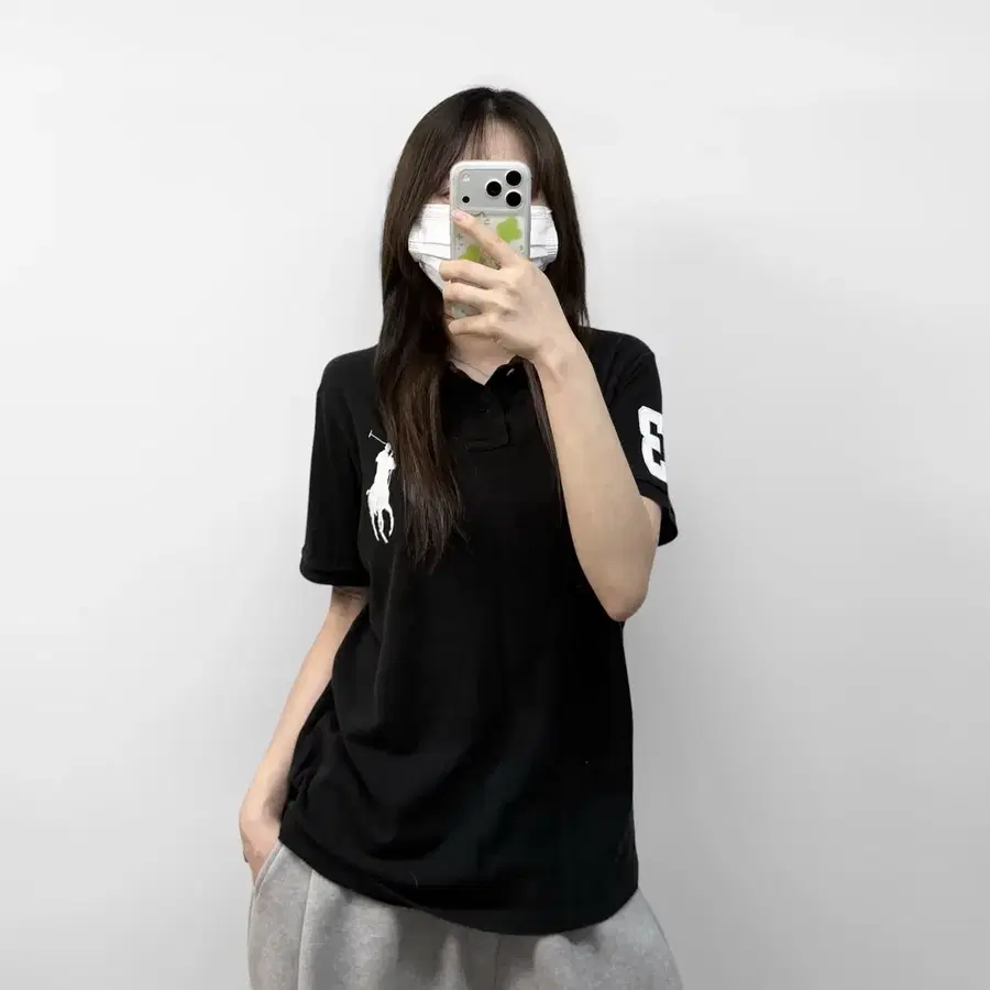 폴로 랄프로렌 빅 포니 자수 카라티 블랙