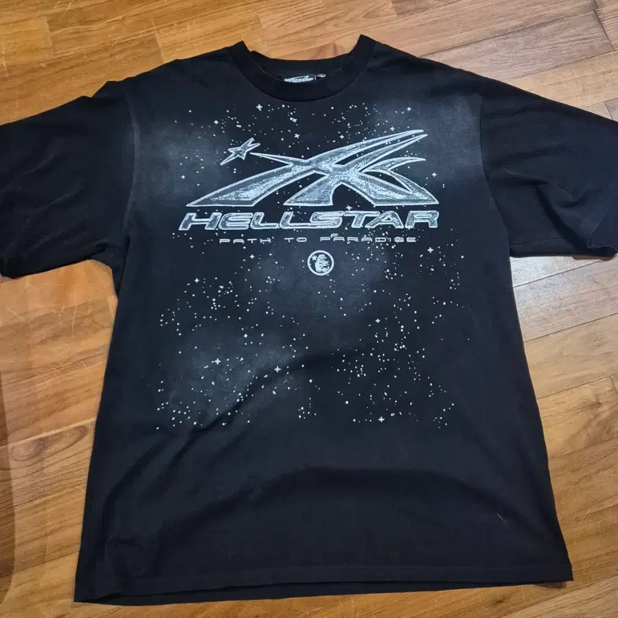 Hellstar 헬스타 크롬 로고 블랙 반팔 티셔츠 XL