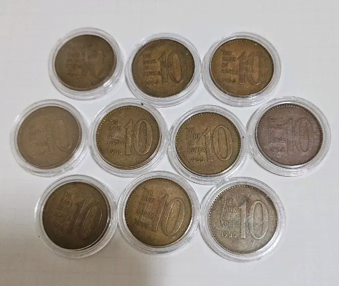 (특년도)한국은행 1966년 10원 동전 10개 일괄(외국주화.지폐.은화)01