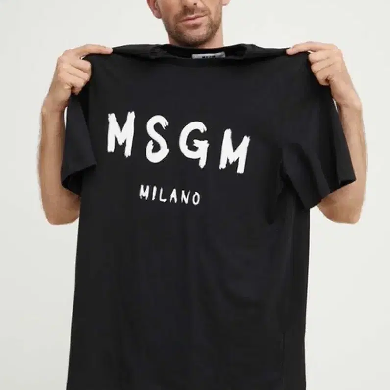 MSGM 로고 블랙 반팔 XL