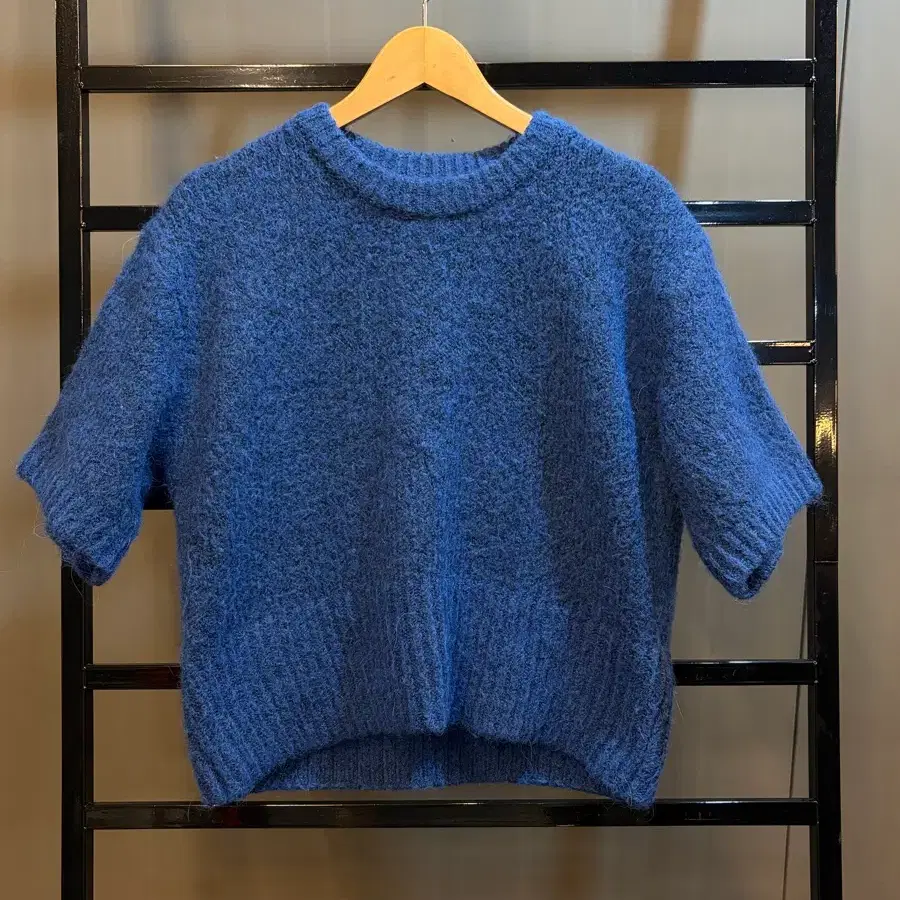 [M] 자라 ZARA 보카시 반팔 니트 블루 1.9